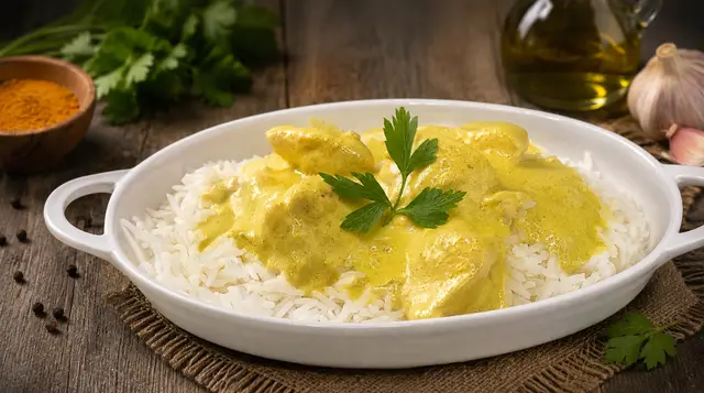 Pui Curry cu orez basmati — Famous Gourmet