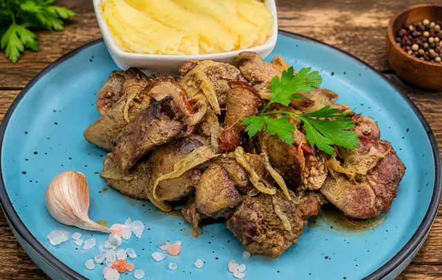Ficăței de pui în sos de vin — Famous Gourmet